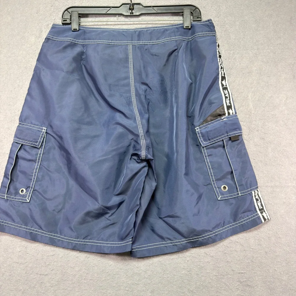 Pelagic Black Fin Mens Board Shorts Navy Blue Fishing Cargo Shorts Size 32 201